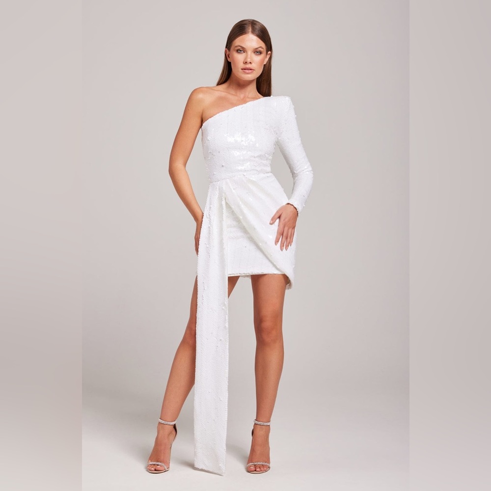 ✨Nadine Merabi White Sequin Dress